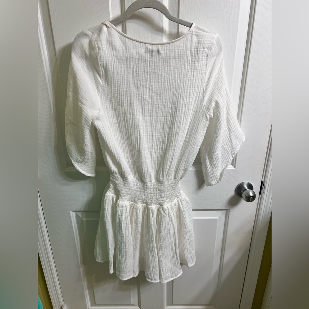 MIOU MUSE Women Casual White Dress- Size Small - Picture 2 of 4